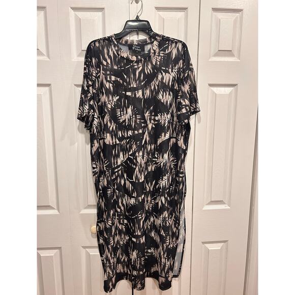 Nina Parker Dresses & Skirts - Nina Parker Sheer Mesh Palm Print Tunic Top/Dress Plus Size 2X